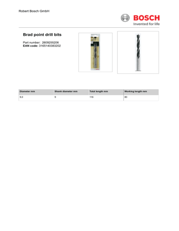 Bosch 2609255206 Datasheet | Manualzz