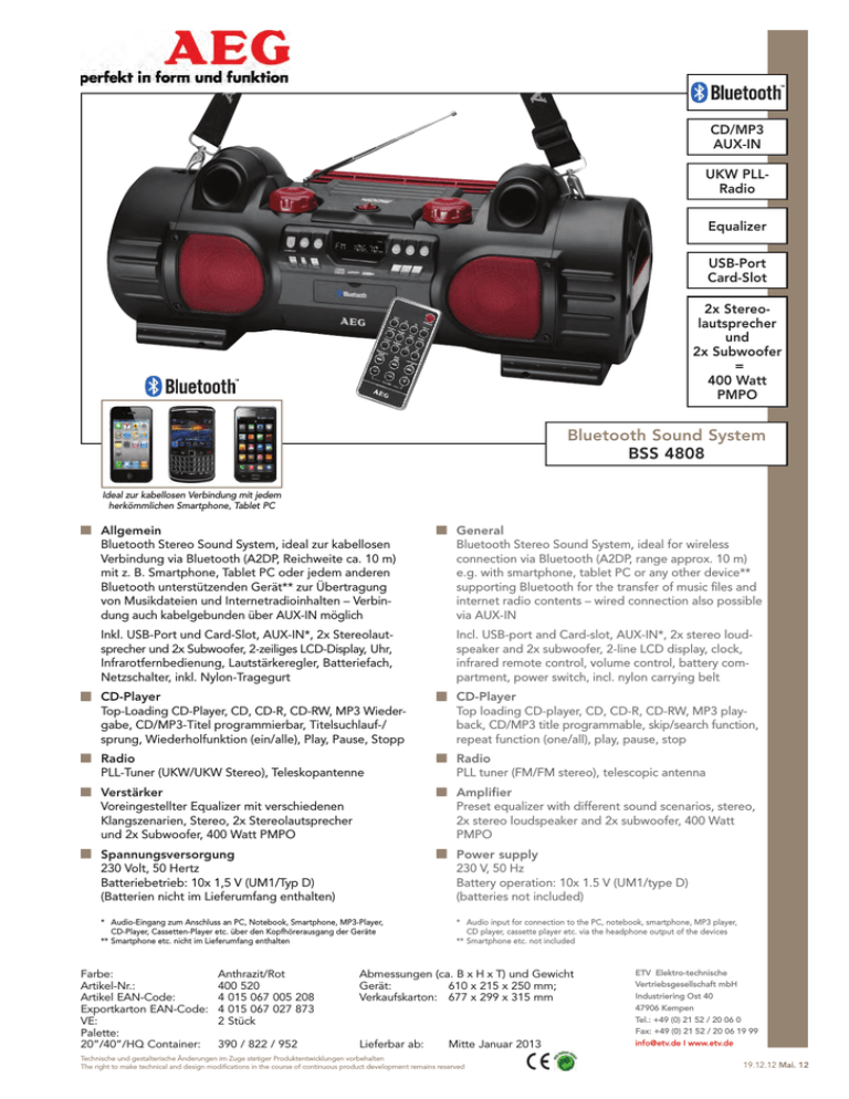 AEG 400541 Datasheet AEG 400541 Datasheet