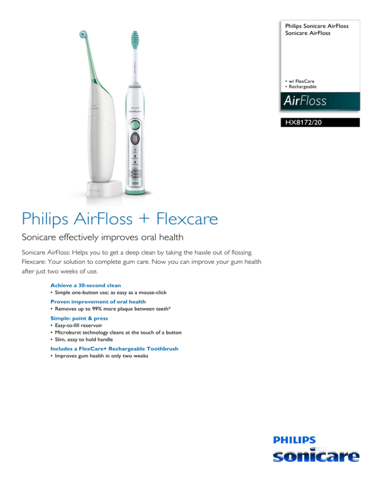 Philips HX8172/20 Datasheet Philips HX8172/20 Datasheet