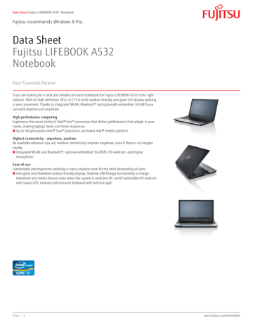 Fujitsu LIFEBOOK A532 Datasheet | Manualzz