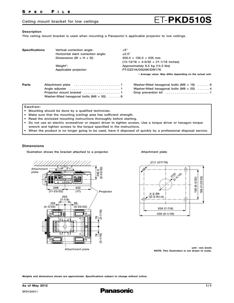 Panasonic ET-PKD510S Datasheet Panasonic ET-PKD510S Datasheet