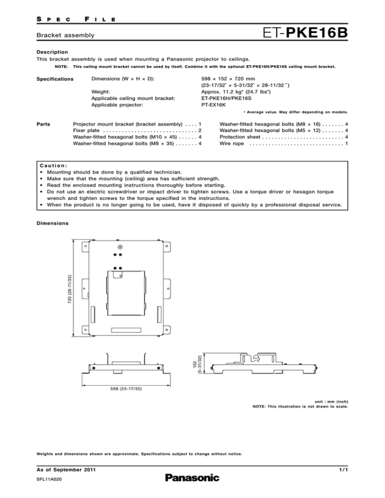 Panasonic ET-PKE16B Datasheet Panasonic ET-PKE16B Datasheet