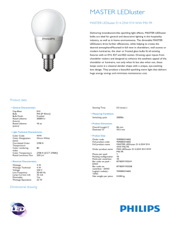 Philips 19254100 Datasheet Philips 19254100 Datasheet