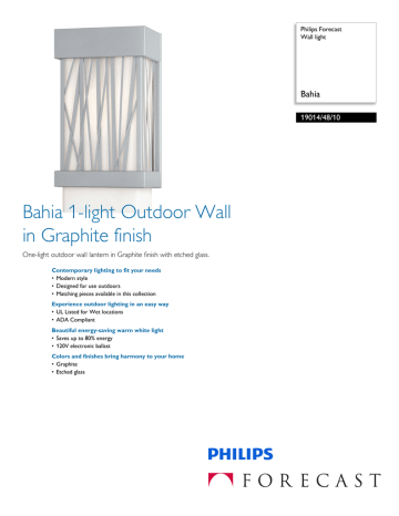 Philips Forecast 190144810 Datasheet Philips Forecast 190144810 Datasheet
