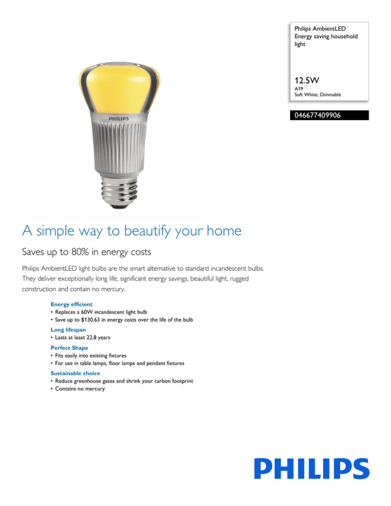 Philips 046677409906 Datasheet Philips 046677409906 Datasheet