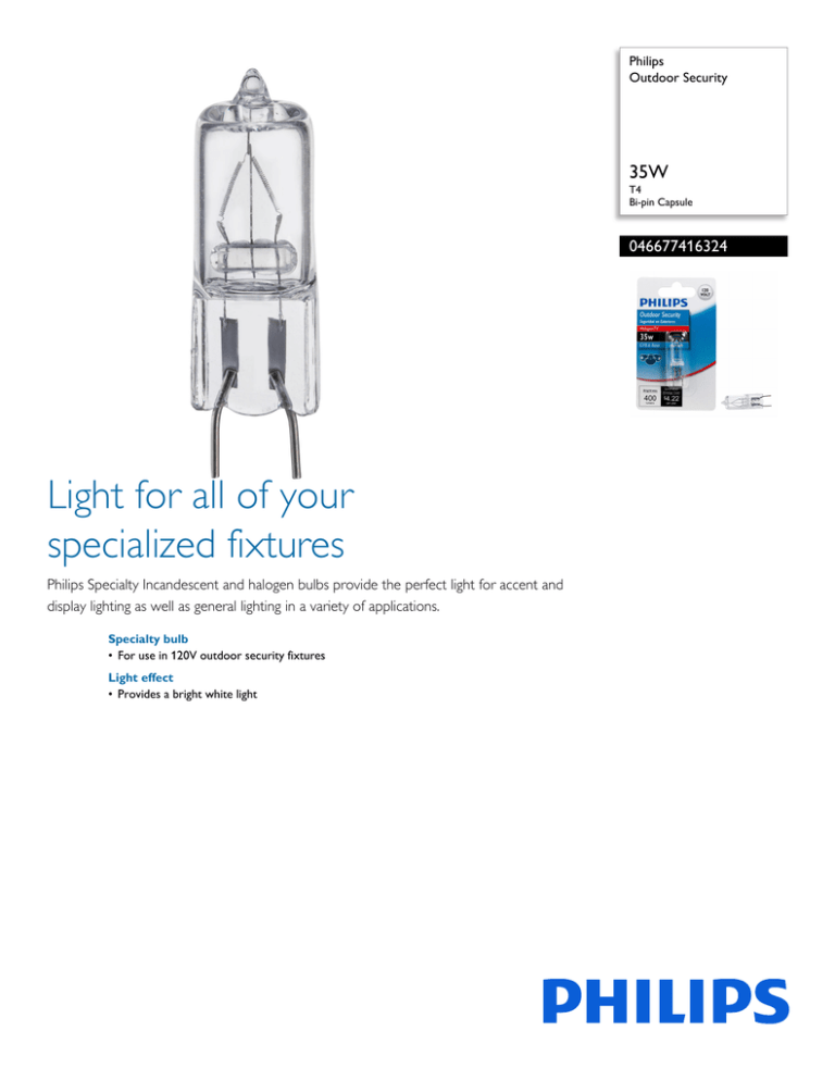 Philips 046677416324 Datasheet Philips 046677416324 Datasheet