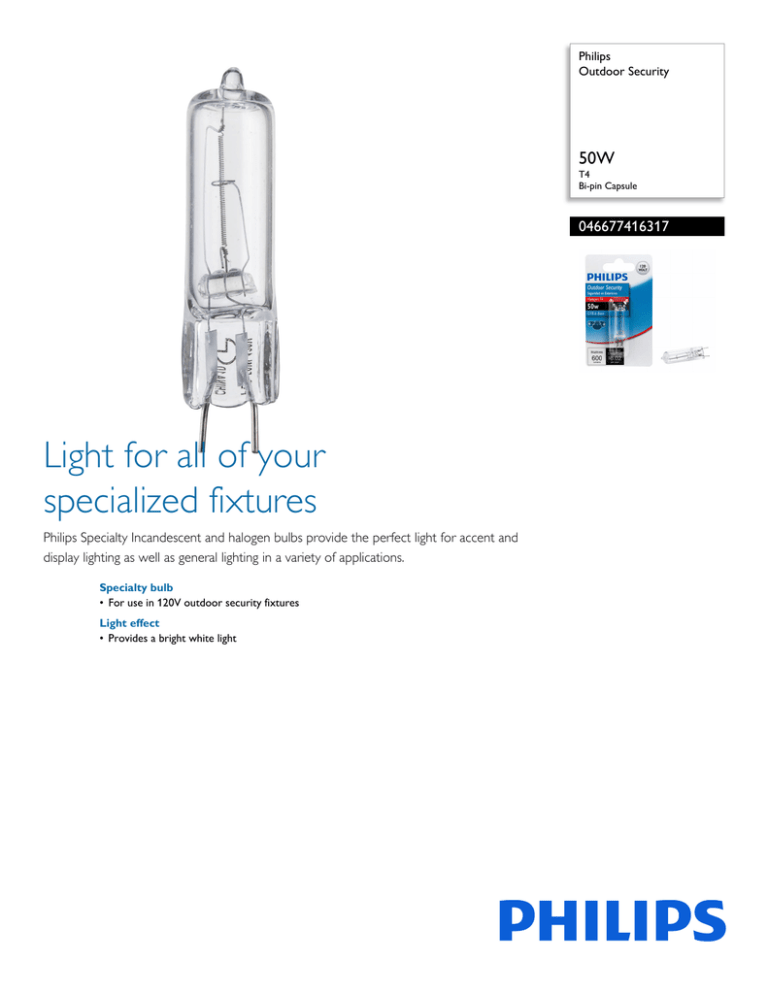 Philips 046677416317 Datasheet Philips 046677416317 Datasheet