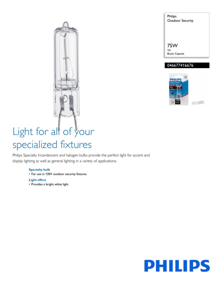 Philips 046677416676 Datasheet Philips 046677416676 Datasheet