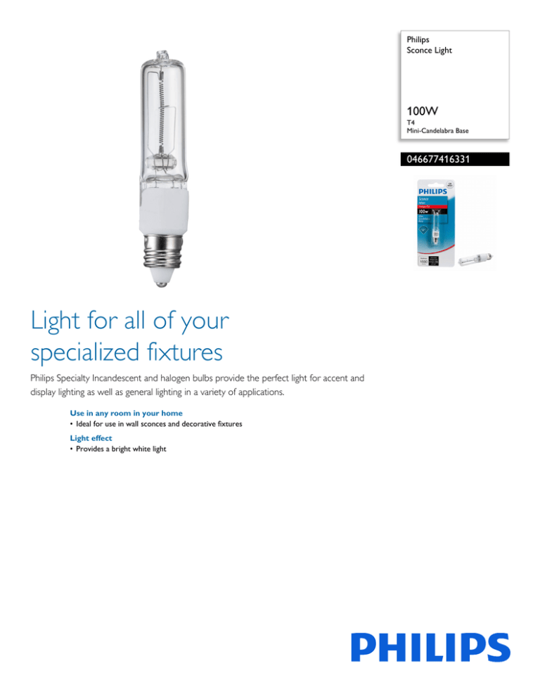 Philips 046677416331 Datasheet Philips 046677416331 Datasheet