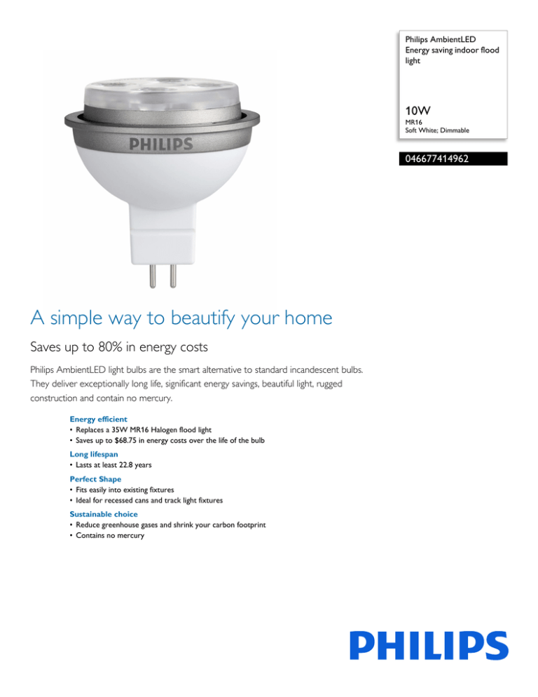 Philips 046677414962 Datasheet Philips 046677414962 Datasheet
