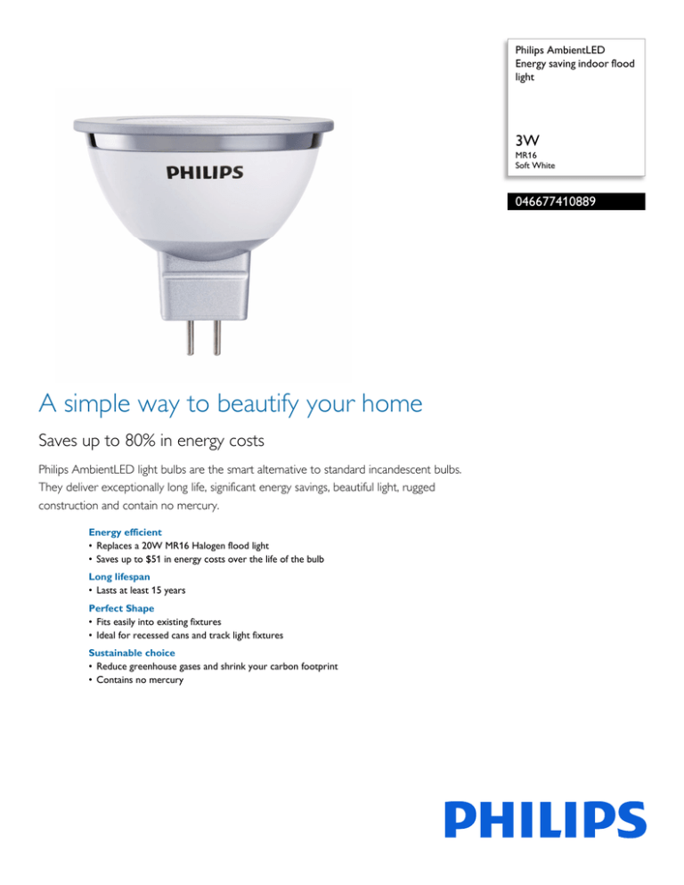 Philips 046677410889 Datasheet Philips 046677410889 Datasheet