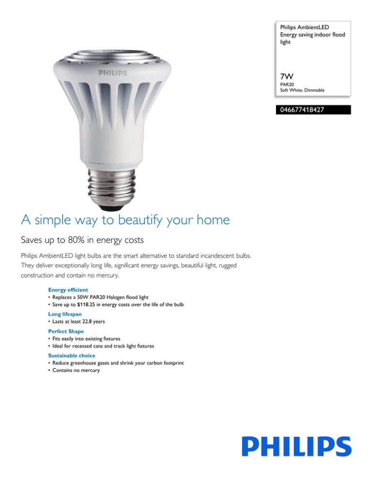 Philips 046677418427 Datasheet Philips 046677418427 Datasheet