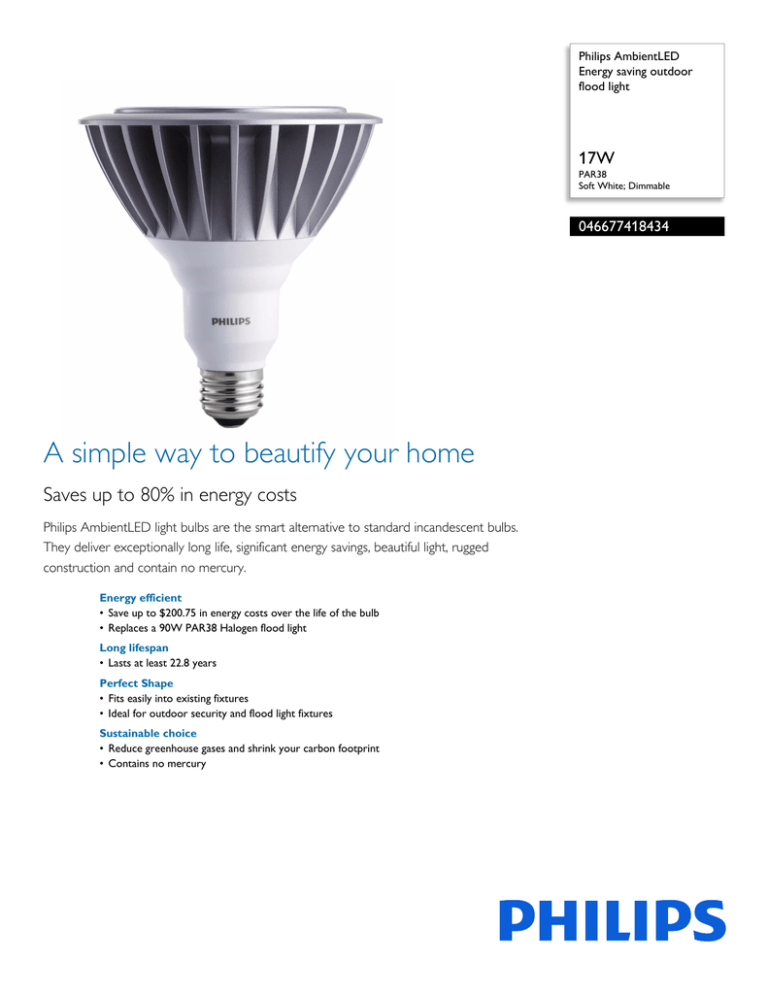 Philips 046677418434 Datasheet Philips 046677418434 Datasheet
