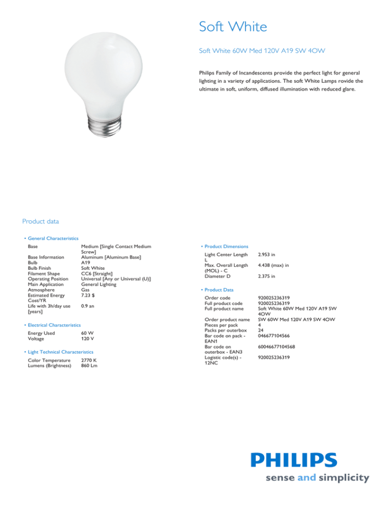 Philips 046677104566 Datasheet Philips 046677104566 Datasheet