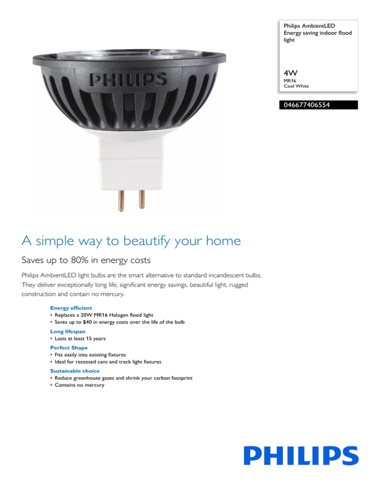 Philips 046677406554 Datasheet Philips 046677406554 Datasheet