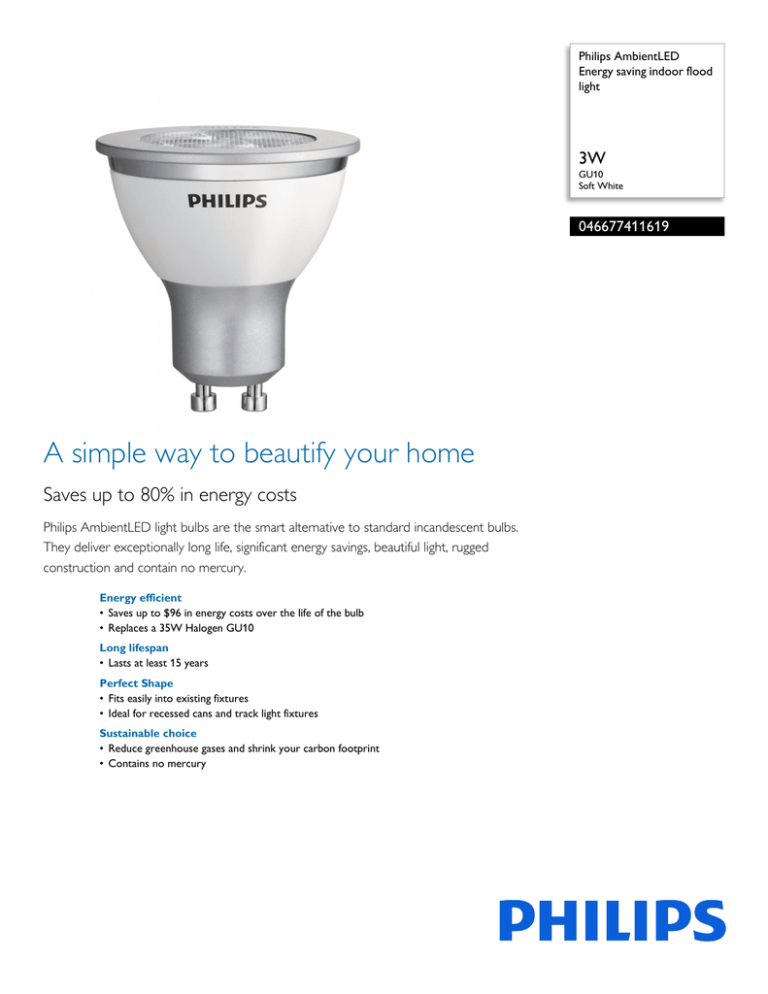 Philips 046677411619 Datasheet Philips 046677411619 Datasheet