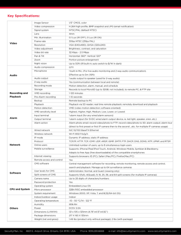 SecurityMan IPCAM-SD Datasheet SecurityMan IPCAM-SD Datasheet