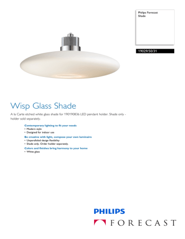 Philips Forecast 190295031 Datasheet Philips Forecast 190295031 Datasheet