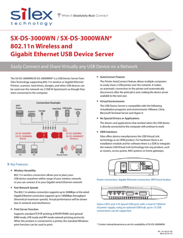 Silex SX-DS-3000WAN Datasheet | Manualzz