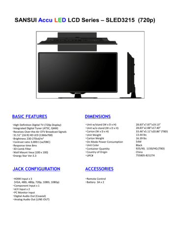 Sansui SLED3215 Datasheet Sansui SLED3215 Datasheet