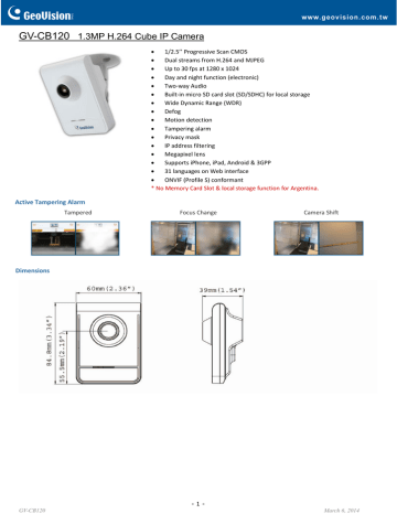 Geovision Gv Cb Datasheet Manualzz