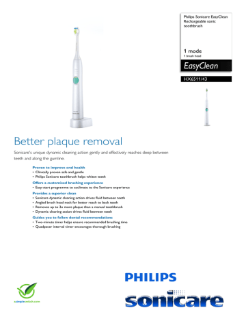 Philips HX6511/43 Datasheet Philips HX6511/43 Datasheet