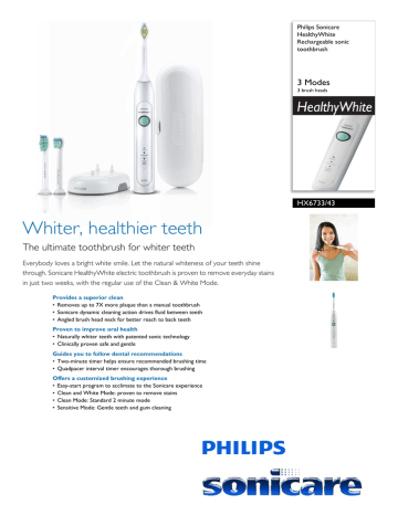 Philips HX6733/43 Datasheet Philips HX6733/43 Datasheet