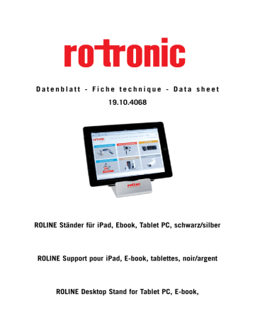 ROLINE Desktop Stand for Tablet PC, E-book Datasheet | Manualzz