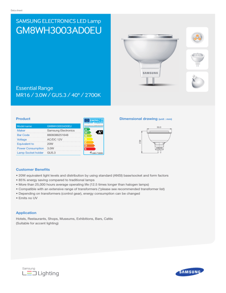 Samsung GM8WH3003AD0EU Datasheet Samsung GM8WH3003AD0EU Datasheet