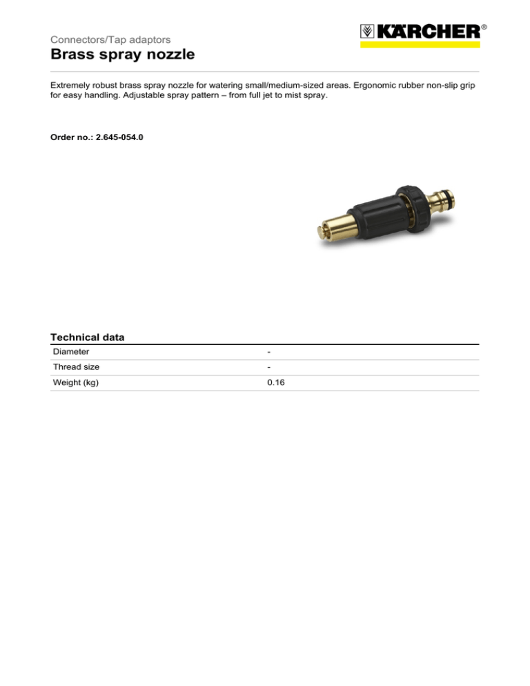 Kärcher 2.645-054.0 Datasheet Kärcher 2.645-054.0 Datasheet