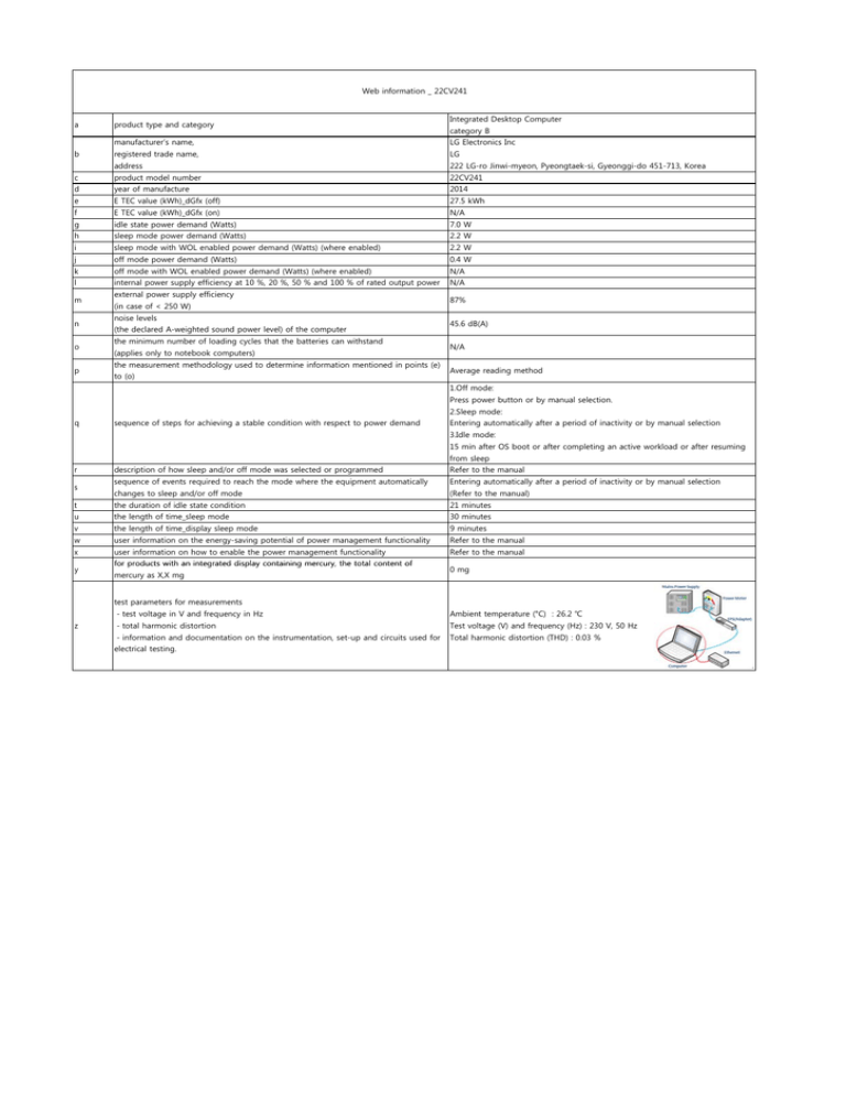 LG 22V241-B, 22V241-W Datasheet LG 22V241-B, 22V241-W Datasheet