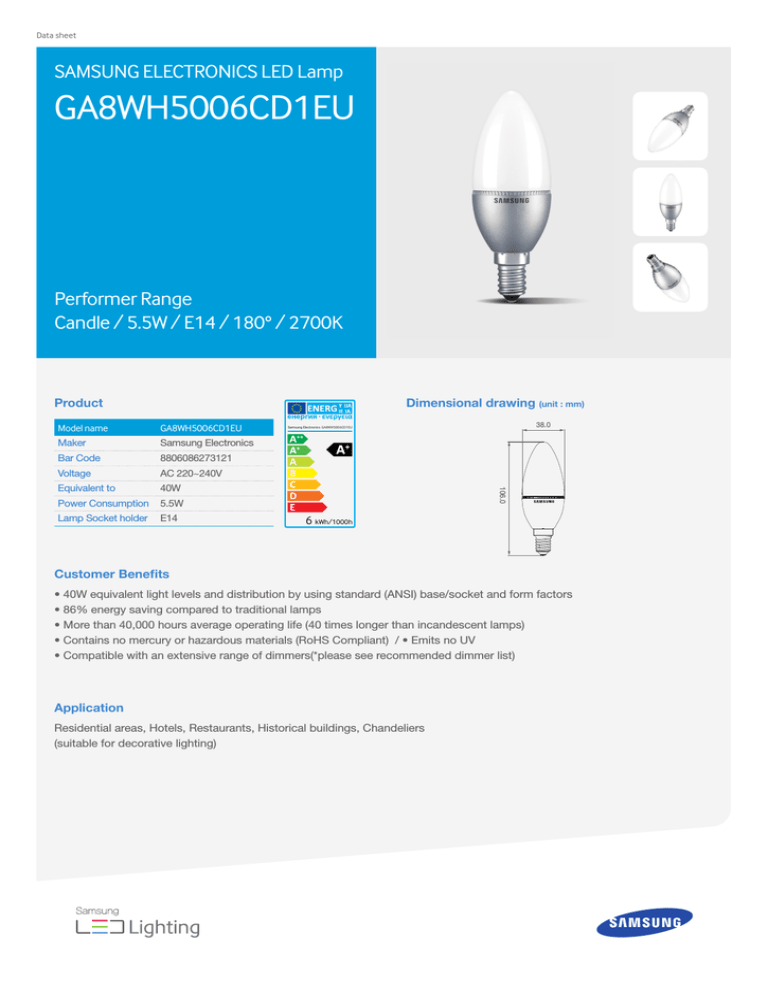 Samsung GA8WH5006CD1EU Datasheet Samsung GA8WH5006CD1EU Datasheet
