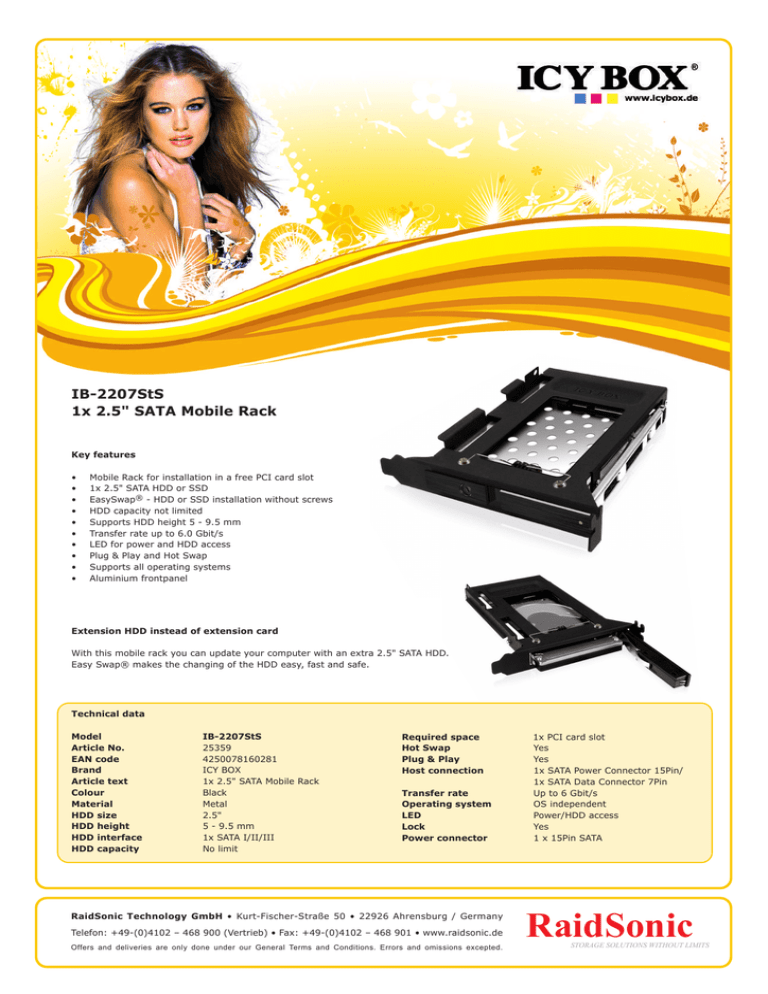 RaidSonic IB-2207STS Datasheet RaidSonic IB-2207STS Datasheet