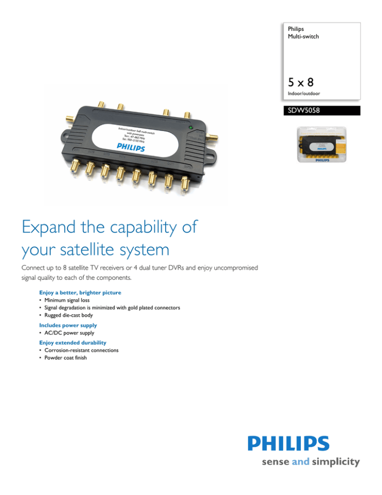 Philips SDW5058/17 Datasheet Philips SDW5058/17 Datasheet