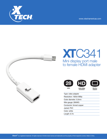 Xtech XTC-341 Datasheet | Manualzz