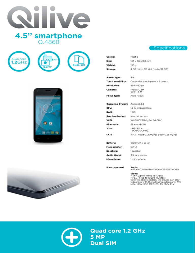 Qilive Q.4868 Datasheet Qilive Q.4868 Datasheet