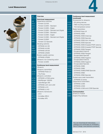 Catalog FI01 2015 - Automation Technology - Siemens Catalog FI01 2015 - Automation Technology - Siemens