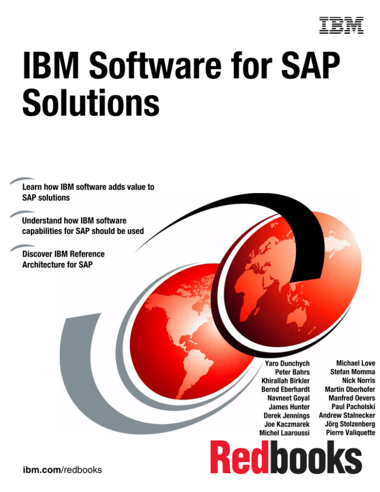 IBM Software for SAP Solutions - IBM Redbooks IBM Software for SAP Solutions - IBM Redbooks