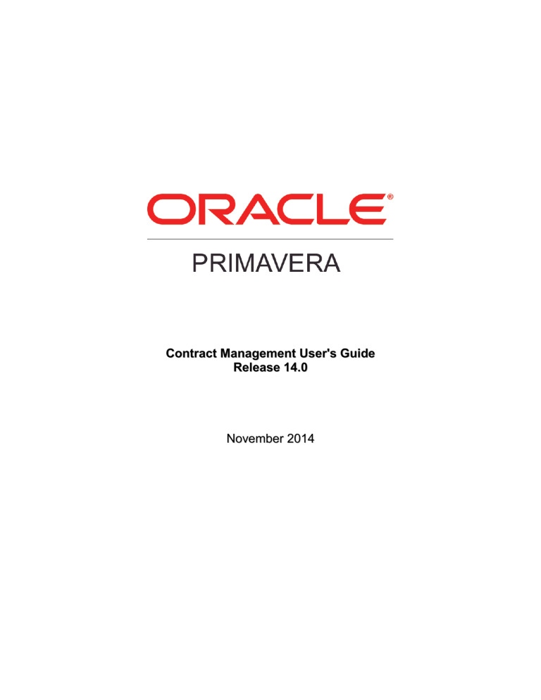 Contract Management User's Guide - Oracle Documentation Contract Management User's Guide - Oracle Documentation