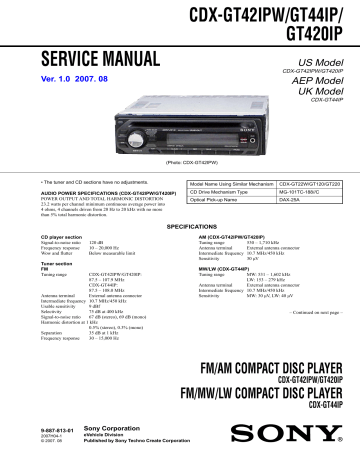 SERVICE MANUAL - Buy parts and accessories SERVICE MANUAL - Buy parts and accessories
