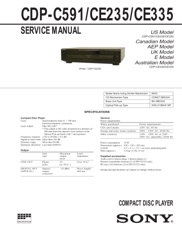 CDP-C591/CE235/CE335 - Buy parts and accessories CDP-C591/CE235/CE335 - Buy parts and accessories