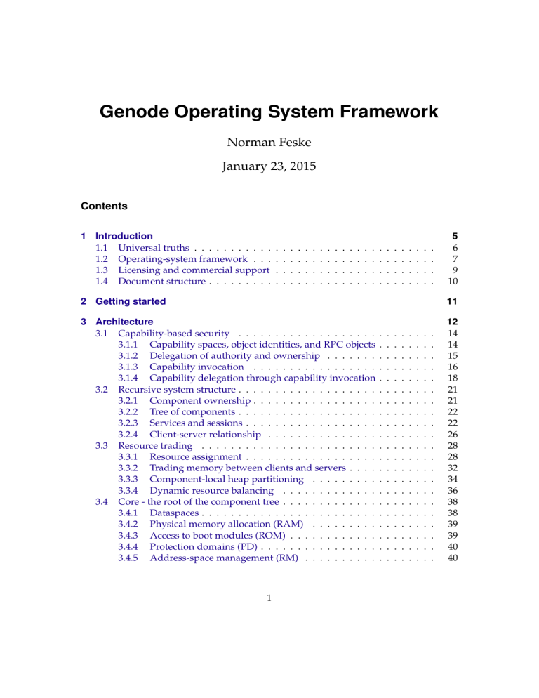 Genode Operating System Framework Genode Operating System Framework