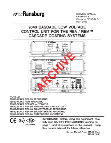 9040 Cascade LV Control Unit (CP97043sm) 9040 Cascade LV Control Unit (CP97043sm)