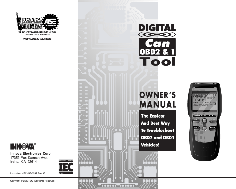 Innova 3120 Owner's manual Innova 3120 Owner's manual
