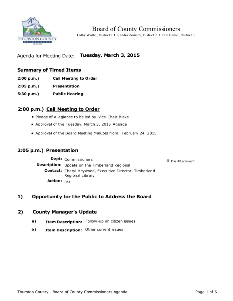 Board of County Commissioners Board of County Commissioners
