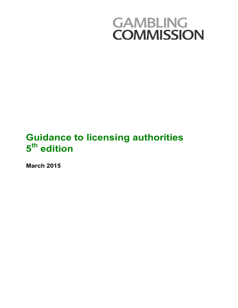 GLA5 - March 2015 - Gambling Commission GLA5 - March 2015 - Gambling Commission