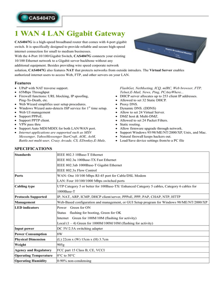 Abocom CAS4047G User manual Abocom CAS4047G User manual