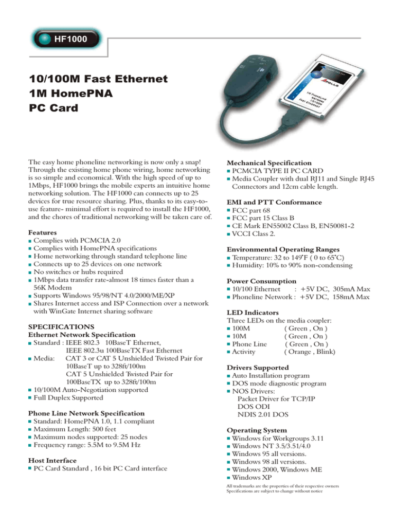 Abocom HF1000 User manual Abocom HF1000 User manual