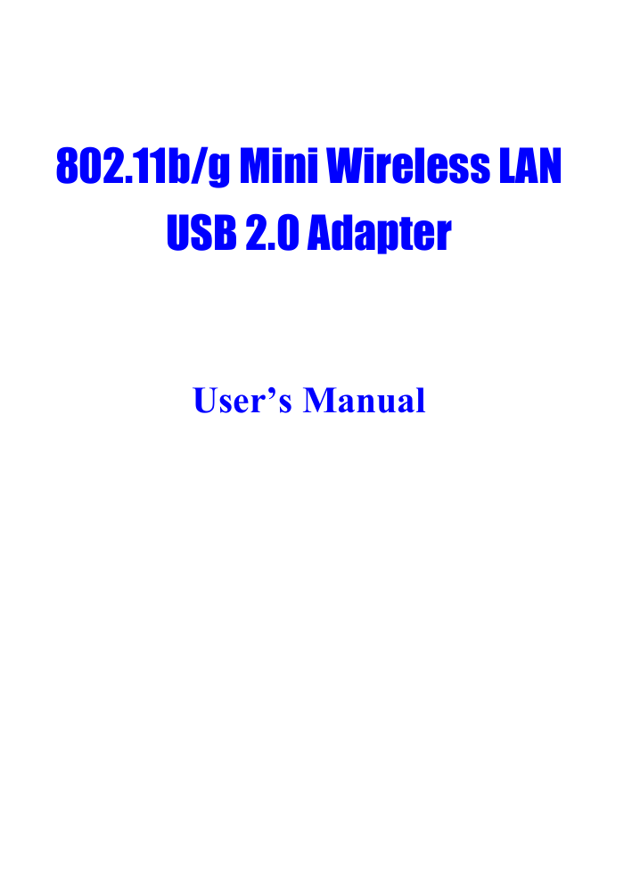 Abocom WUG2700 User manual Abocom WUG2700 User manual