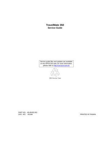 Acer Note 350 Service Guide | Manualzz